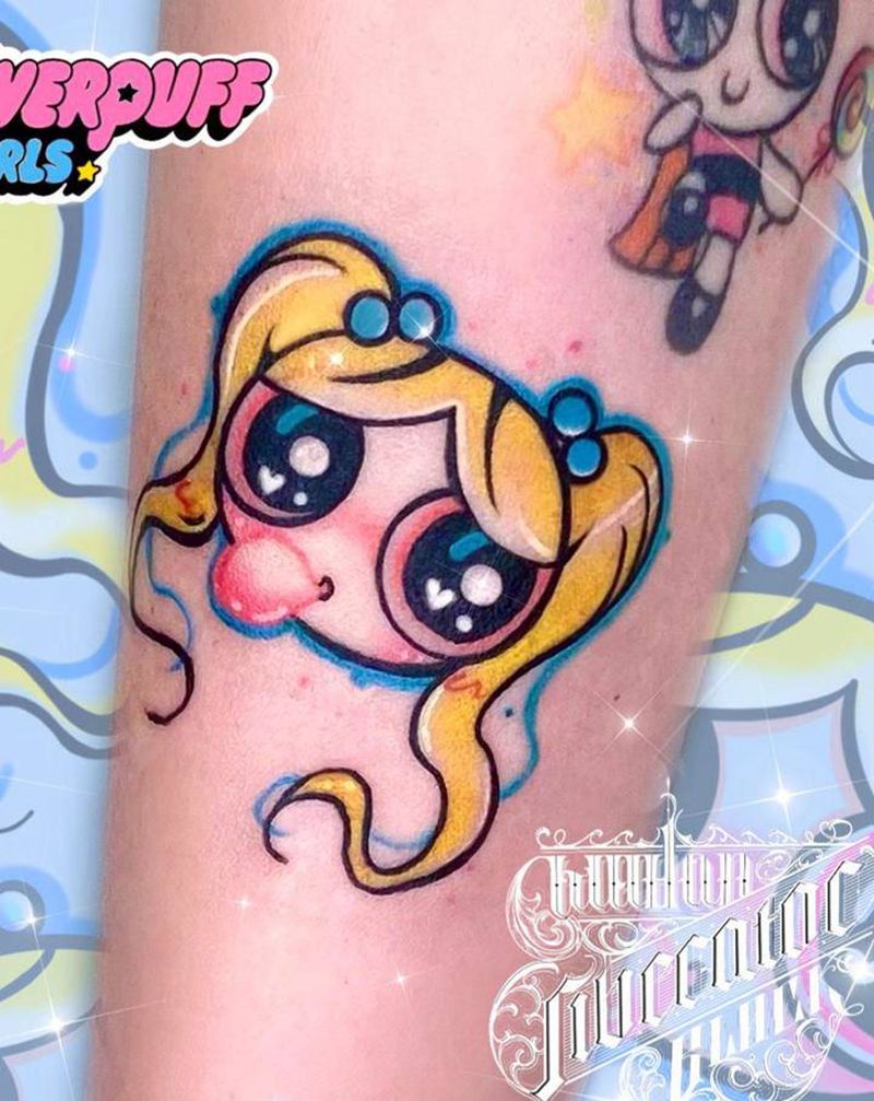 原创飞天小女警卡通纹身纹身图片_手臂New School飞天小女警卡通纹身图案