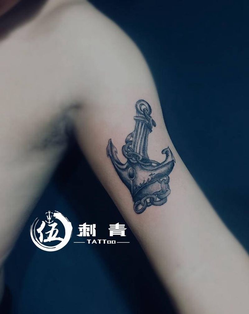 船锚纹身图片_手臂纹身图案
