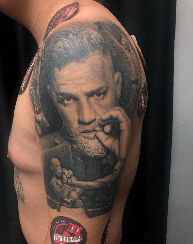 康纳纹身图片_手臂欧美写实纹身图案