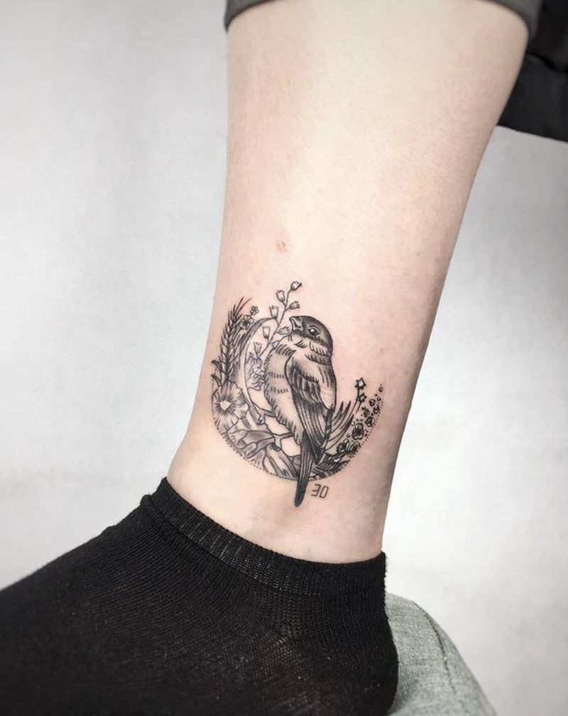 鸟纹身图片_点刺纹身图案