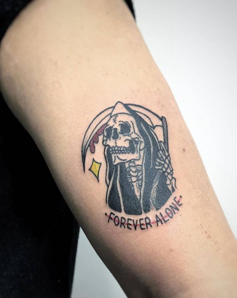 死神纹身图片_Old School纹身图案