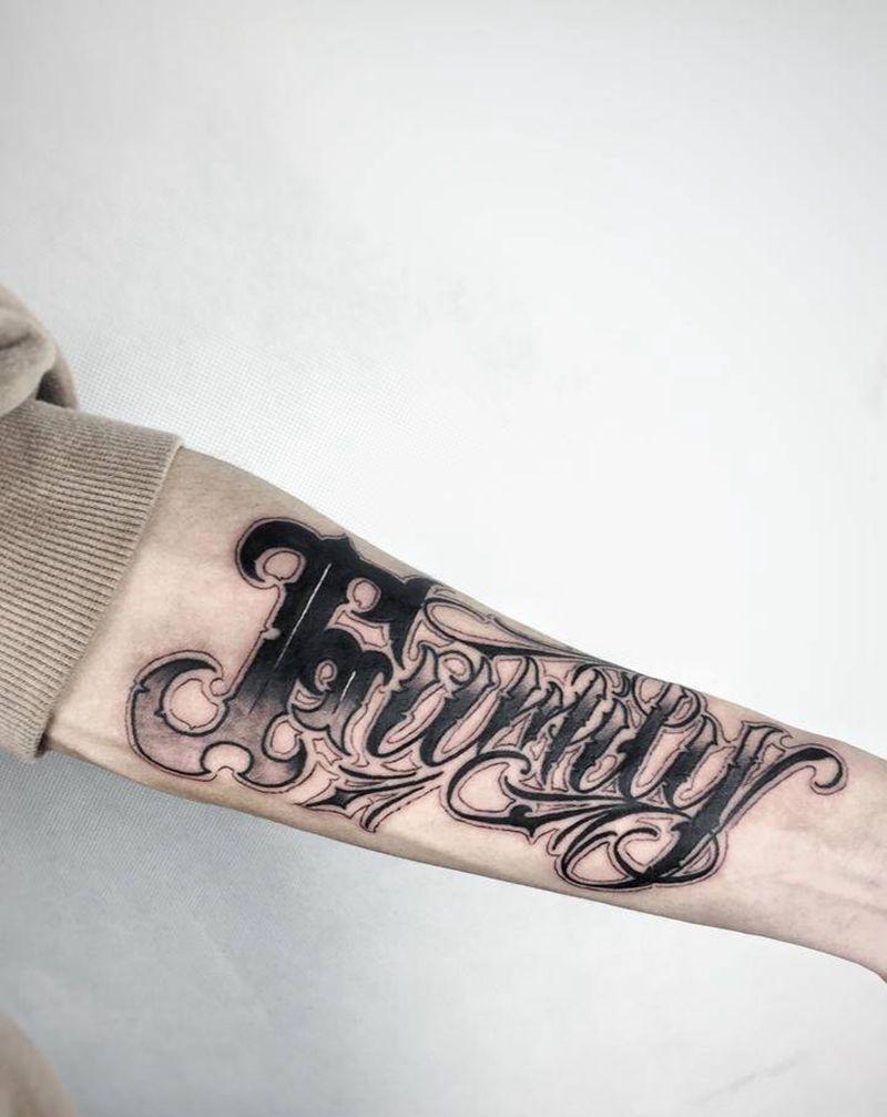 花体字纹身图片_手部纹身图案