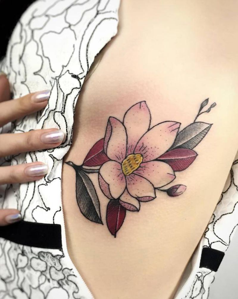 花纹身图片_腰部纹身图案