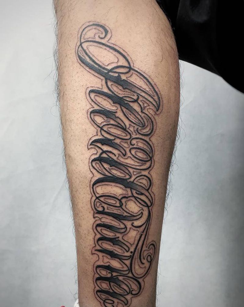 花体字纹身图片_花体字纹身图案