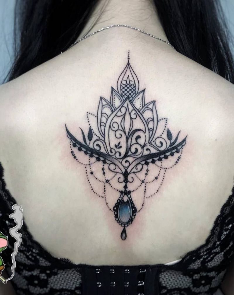 梵花纹身图片_点刺几何纹身图案