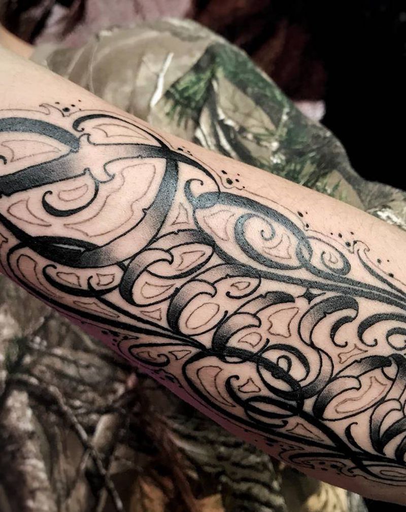 花体字纹身图片_花体字纹身图案