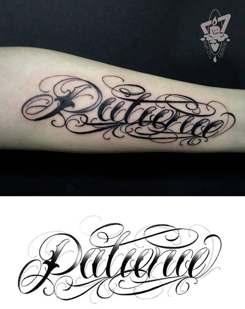 花体字纹身图片_花体字纹身图案
