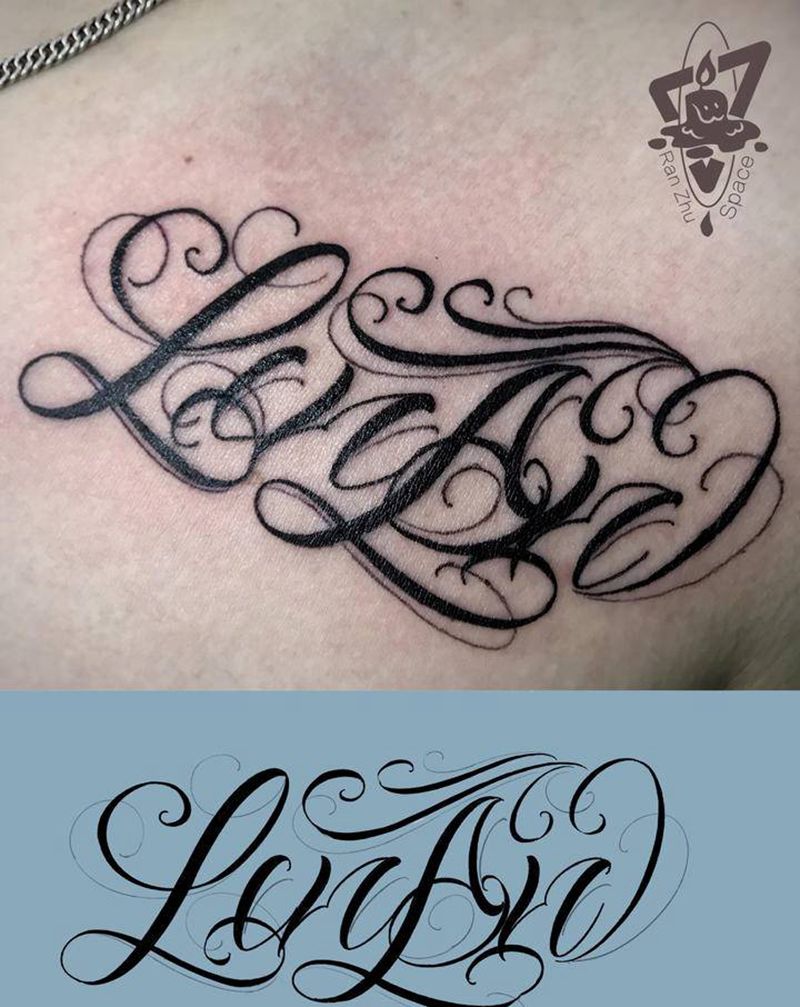 花体字纹身图片_花体字纹身图案