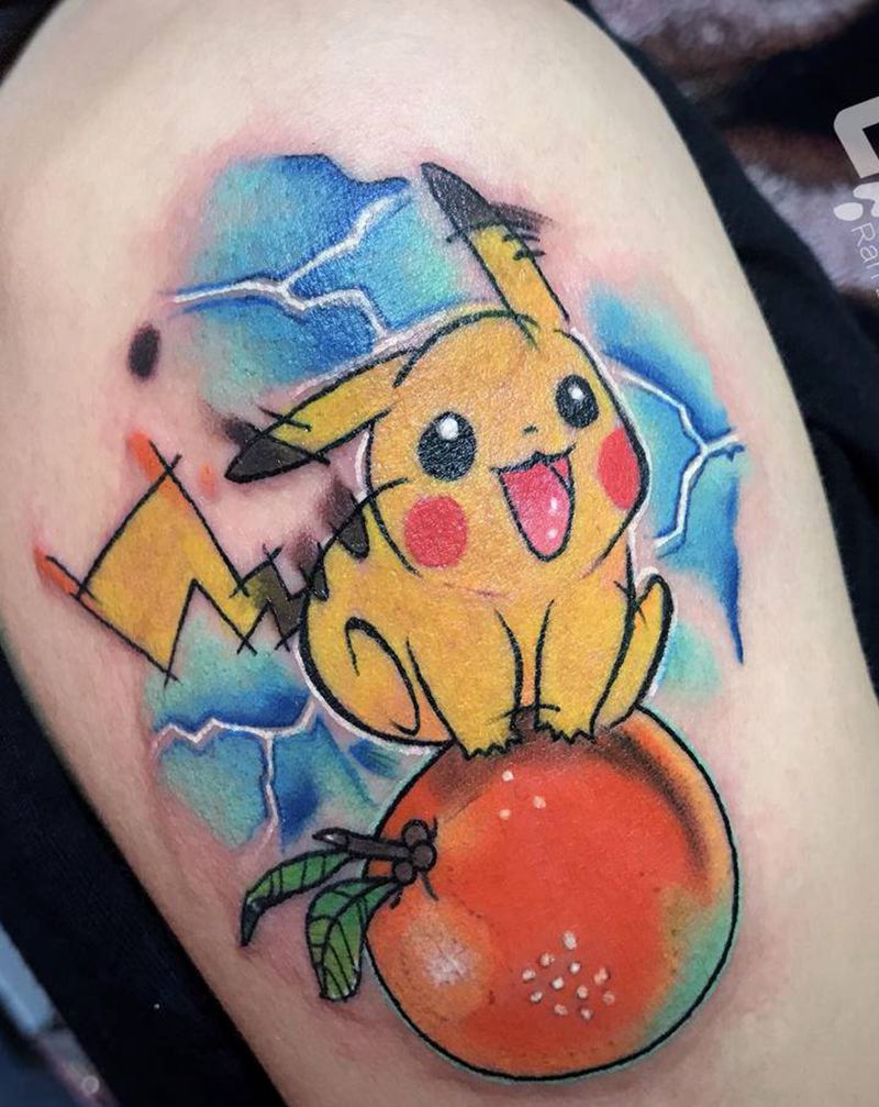 皮卡丘纹身图片_手部纹身图案