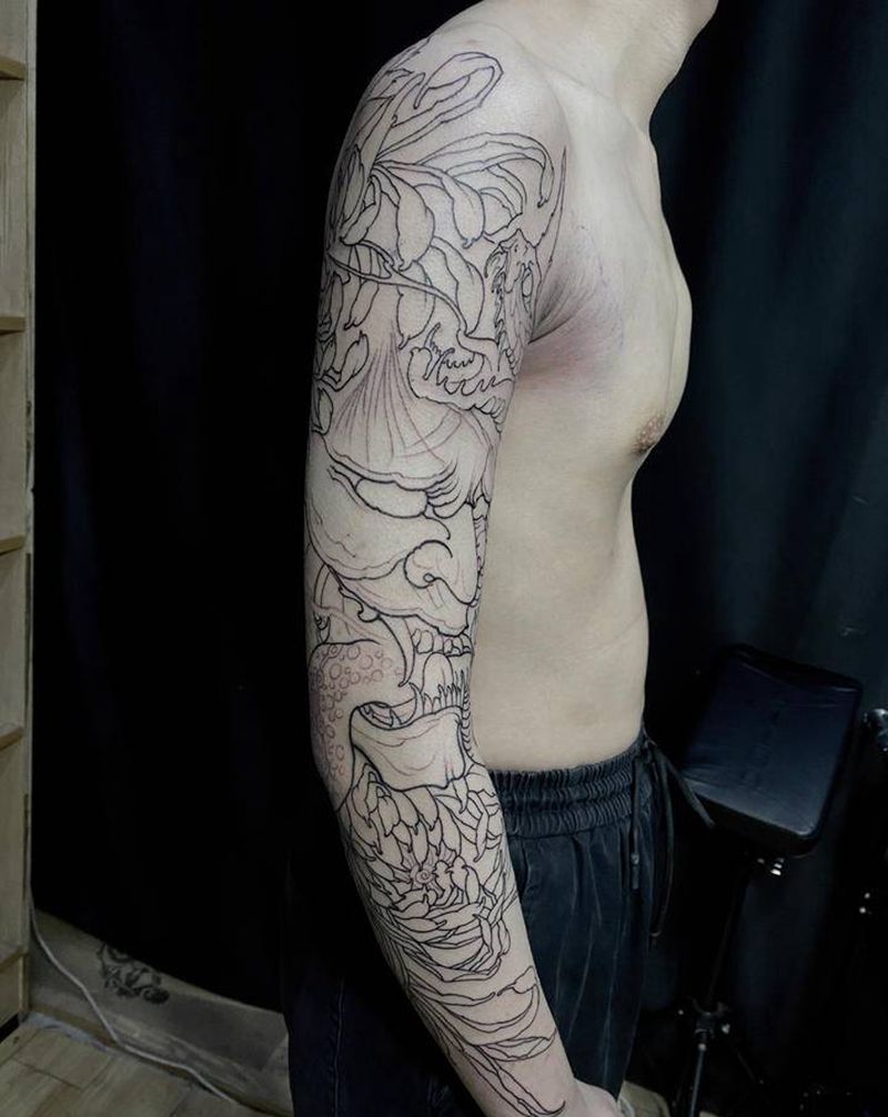 未完成纹身图片_新传统纹身图案