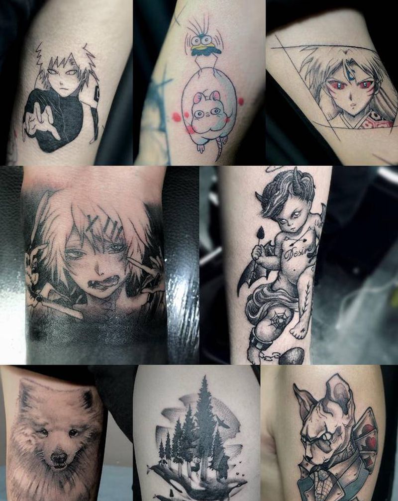 小作品纹身图片_手部手臂New School欧美写实小清新纹身图案