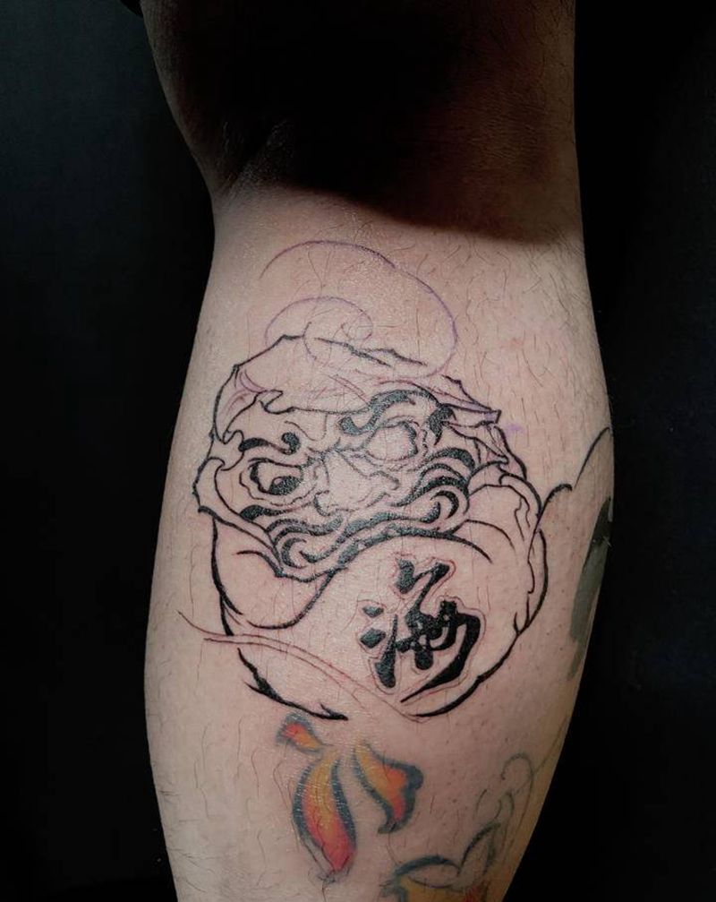 达摩未完，纹身图片_腿部纹身图案