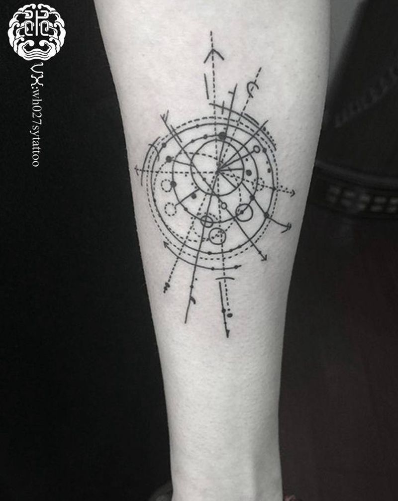 几何纹身图片_手臂几何纹身图案