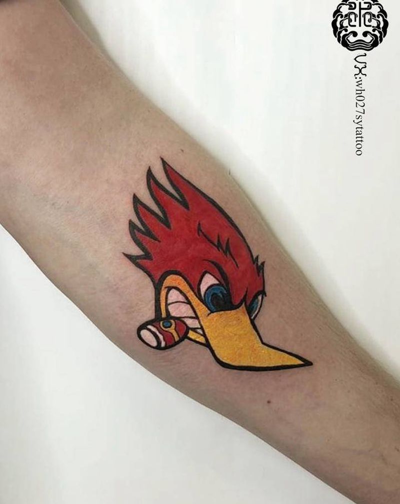 啄木鸟（伍迪）纹身图片_手臂New School动画片纹身图案