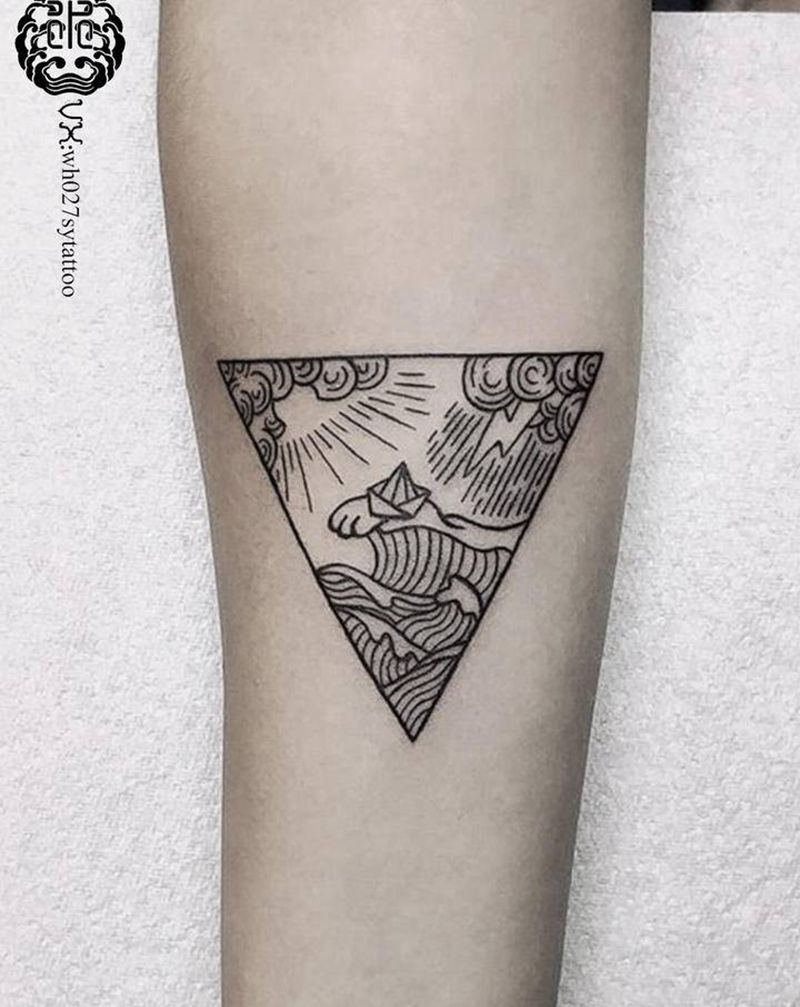 神奈川冲浪里纹身图片_手臂图腾纹身图案
