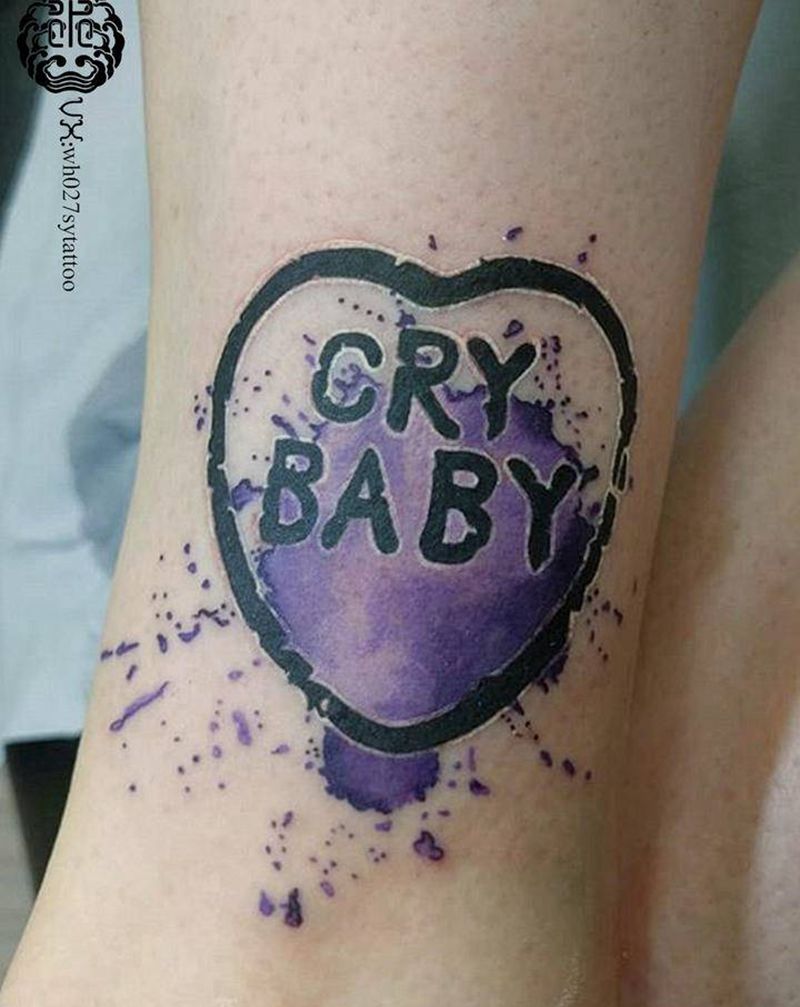 水彩心纹身图片_手臂水彩心纹身图案