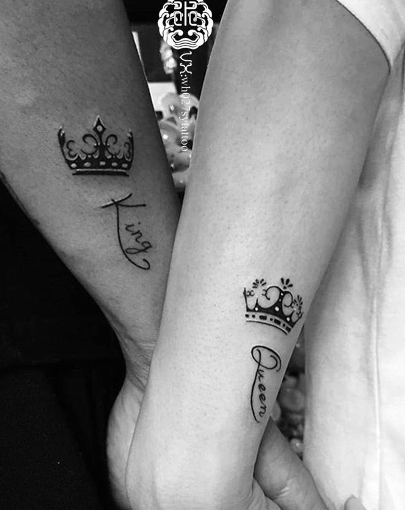 情侣皇冠纹身图片_手臂图腾皇冠纹身图案