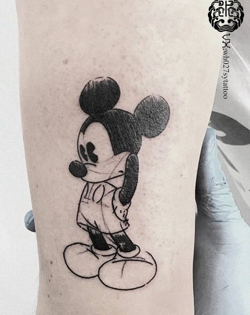 米奇纹身图片_手臂图腾米老鼠动画米奇纹身图案
