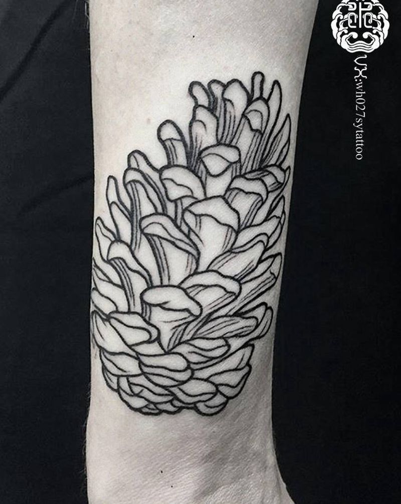 松果纹身图片_手臂图腾松果纹身图案