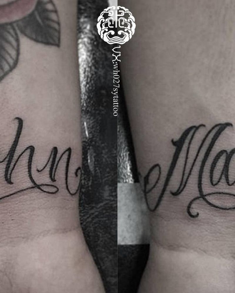 花体字纹身图片_手臂花体字纹身图案