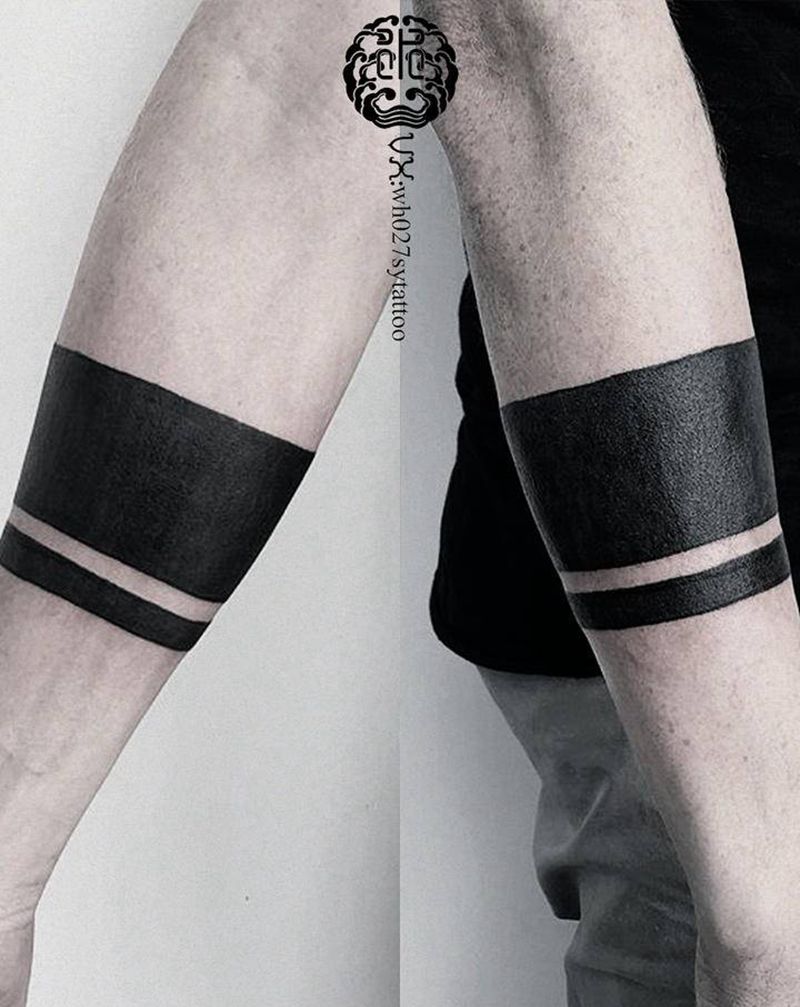 黑手环纹身图片_手臂图腾手环臂环纹身图案