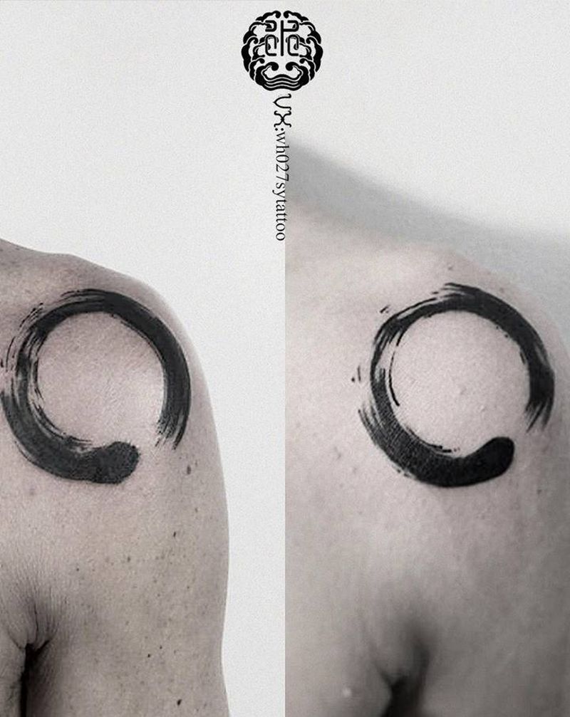 情侣纹身图片_手臂水墨纹身图案