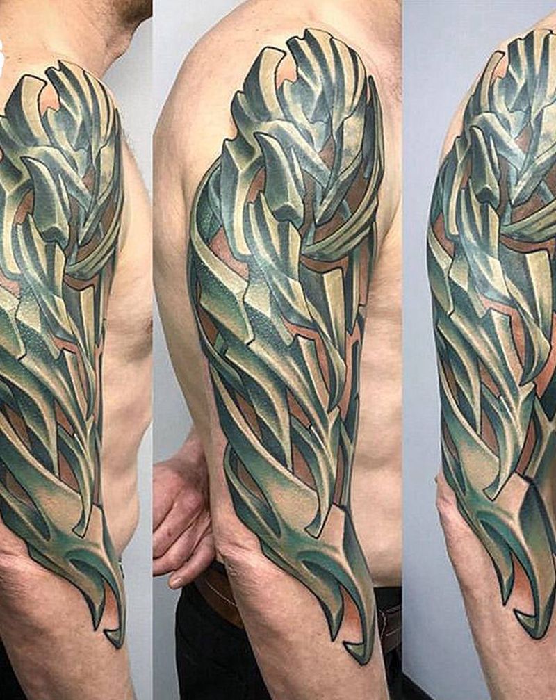 机械3D（遮盖）纹身图片_手臂机械纹身图案