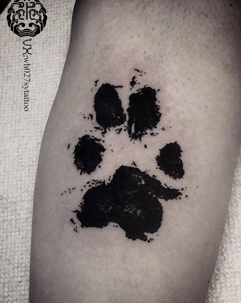 狗爪纹身图片_手臂图腾狗爪狗爪印狗纹身图案