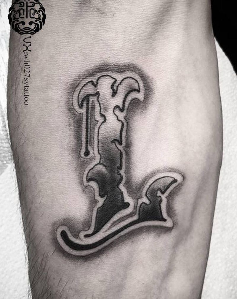 花体字纹身图片_手臂花体字纹身图案