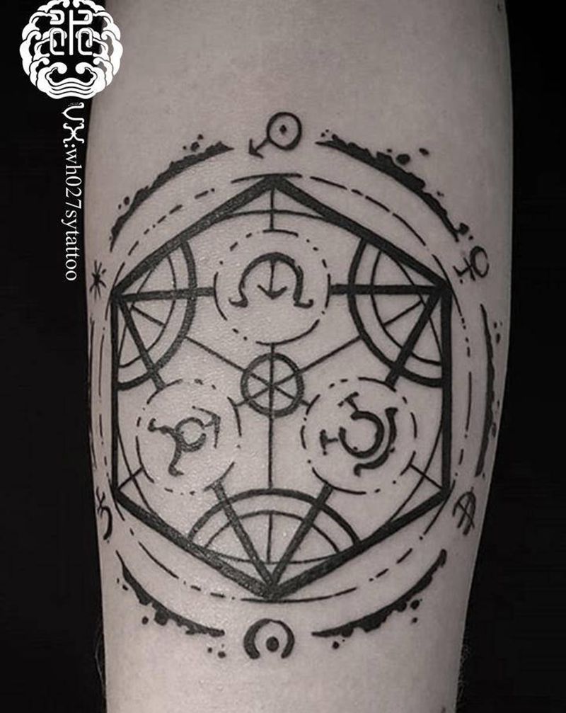 神秘符文纹身图片_手臂图腾符文纹身图案