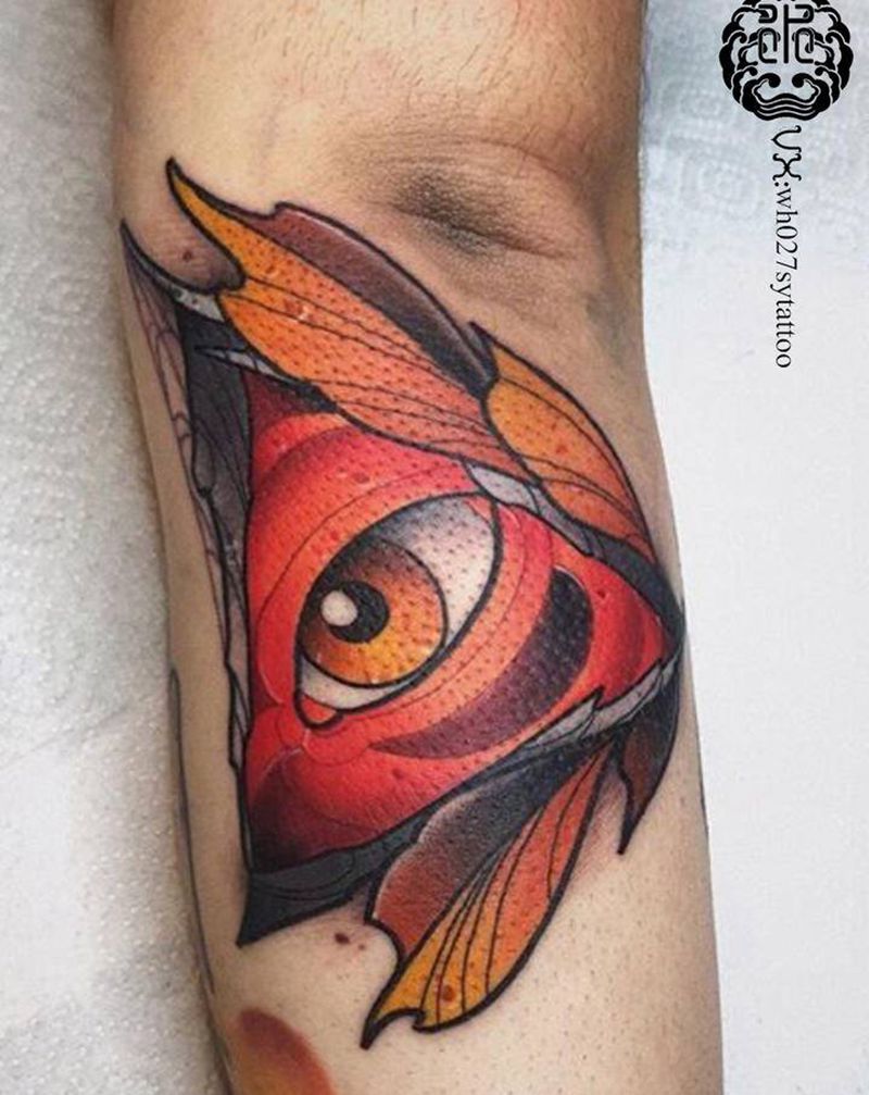 上帝之眼纹身图片_手臂New School上帝之眼三角形眼睛纹身图案