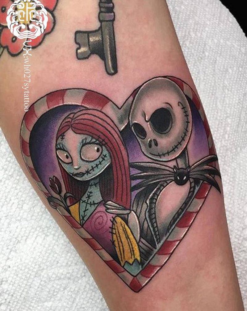 圣诞夜惊魂纹身图片_手臂New School圣诞夜惊魂心纹身图案