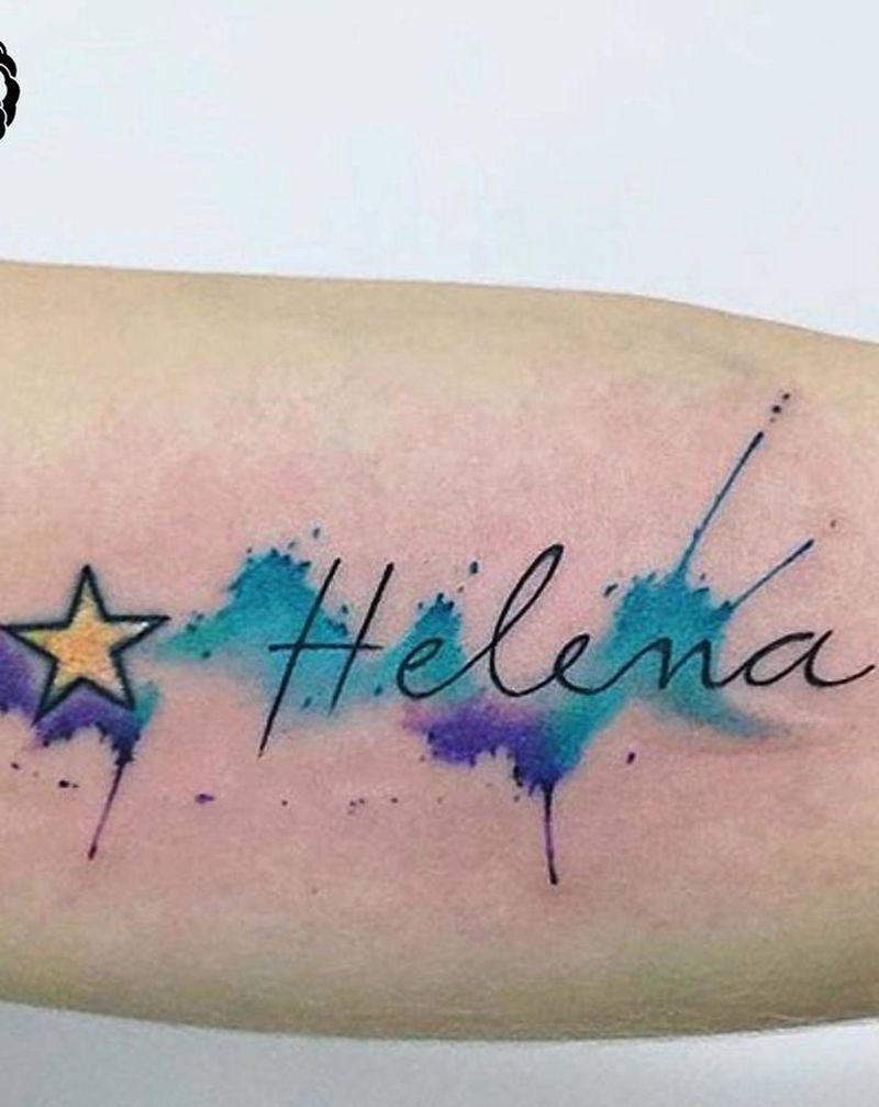 小清新纹身图片_手臂水彩纹身图案