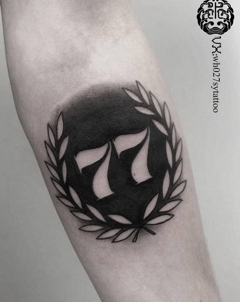 幸运数纹身图片_手臂幸运77麦穗纹身图案