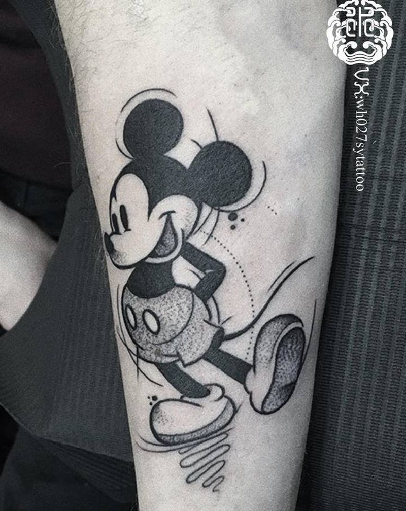 Mickey纹身图片_手臂图腾mickey纹身图案