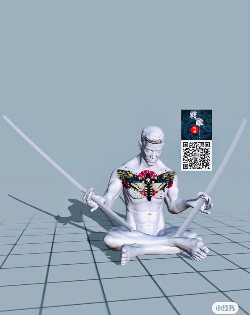 花臂,满背,设计纹身图片_背部胸部欧美写实新传统纹身图案