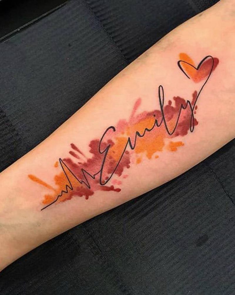 水彩纹身图片_手臂水彩纹身图案