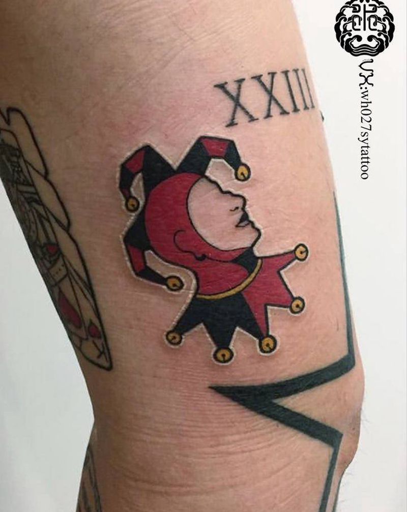 小丑纹身图片_手臂Old School纹身图案