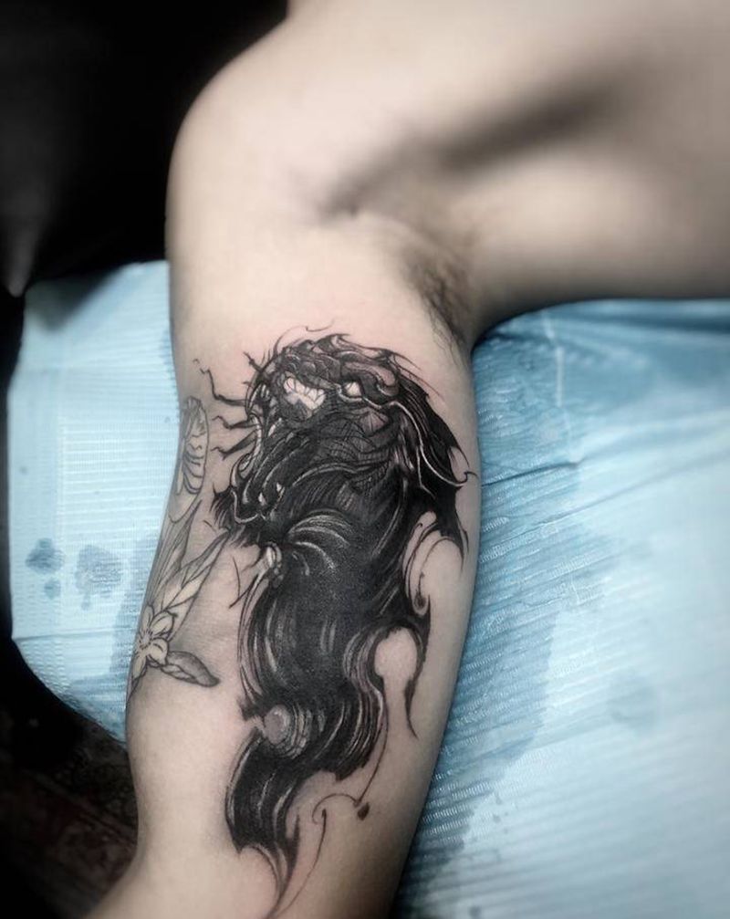 遮盖纹身图片_手臂水墨纹身图案