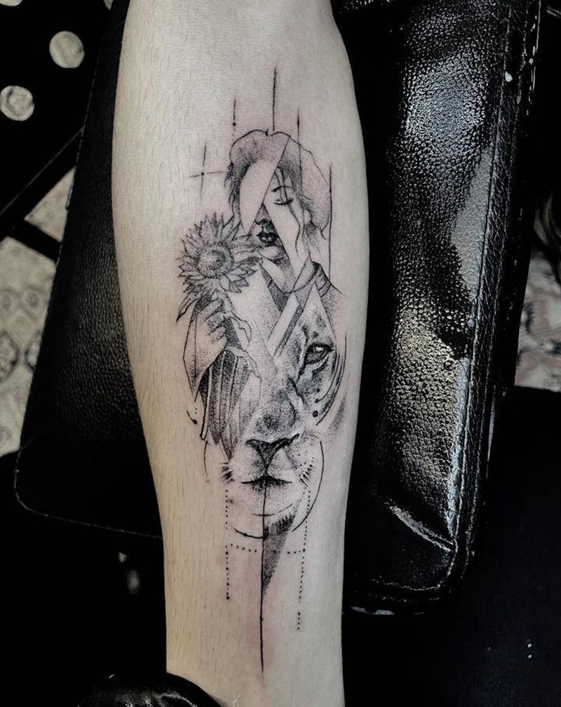 小清新纹身图片_手臂手部几何纹身图案