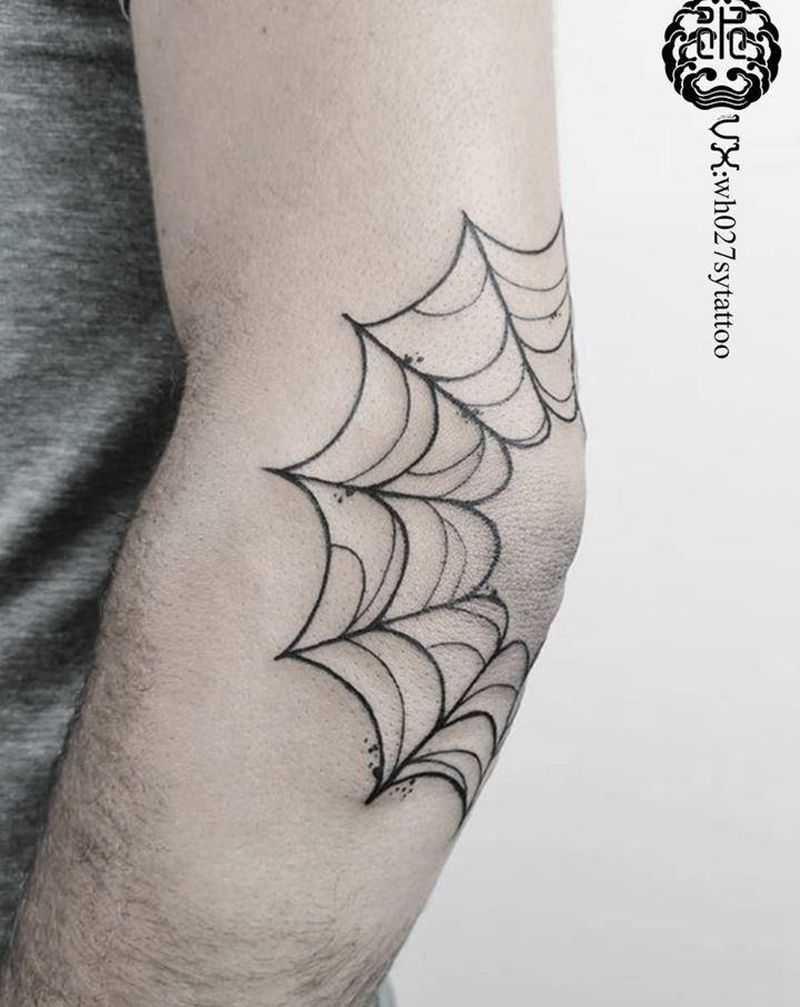 蜘蛛网纹身图片_手臂图腾蜘蛛网蜘蛛纹身图案