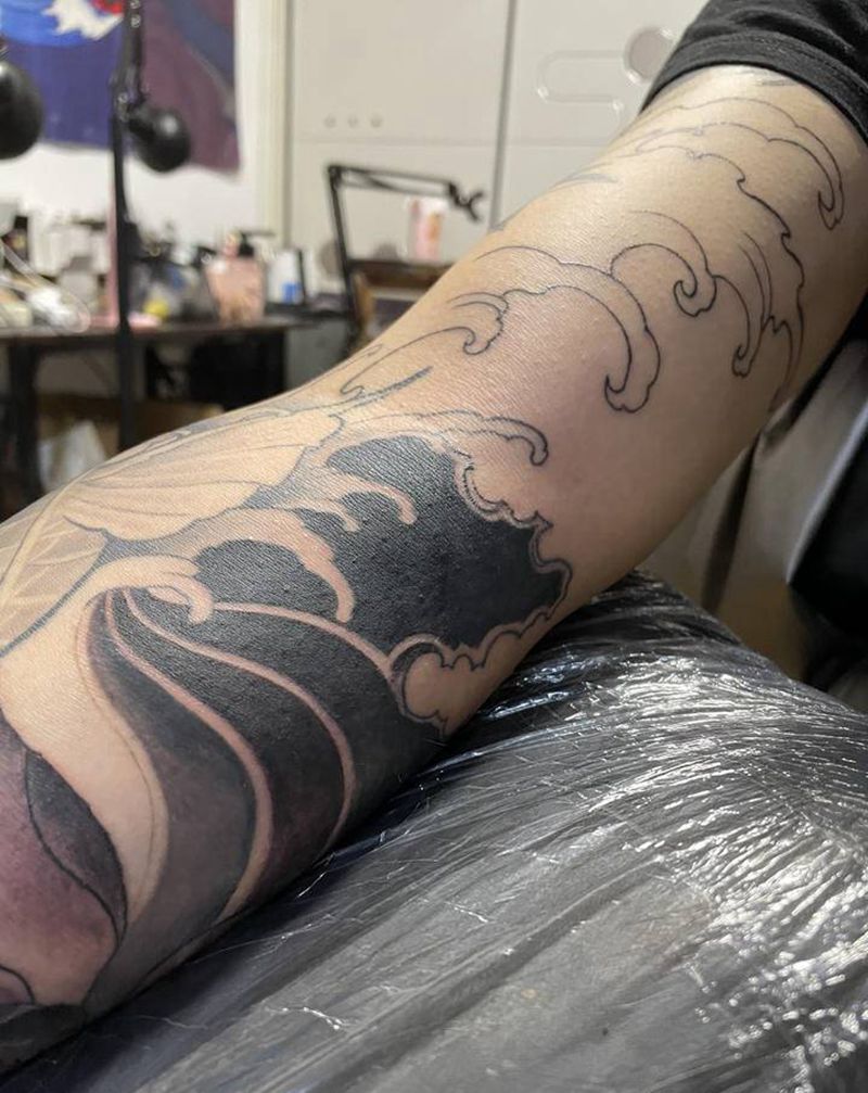 花臂添加纹身图片_手臂新传统纹身图案