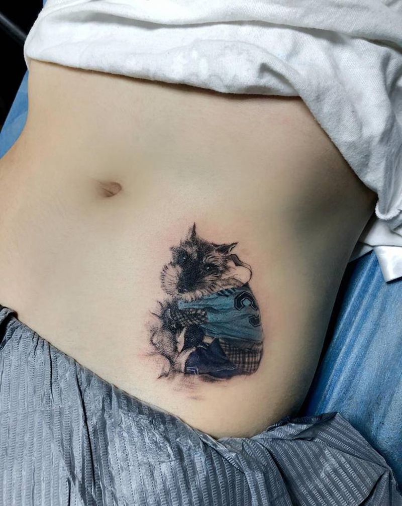 宠物纹身图片_腹部纹身图案