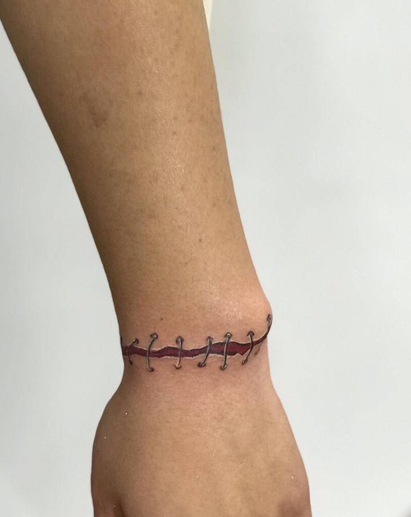 今日作品更新#撕皮纹身#纹身图片_手臂撕皮纹身图案