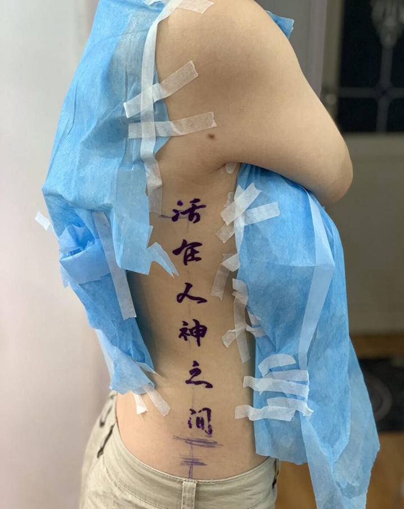 今日作品更新#纹身图片_腰部水墨纹身图案