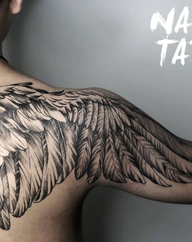 翅膀by甜甜纹身图片_背部肩部纹身图案