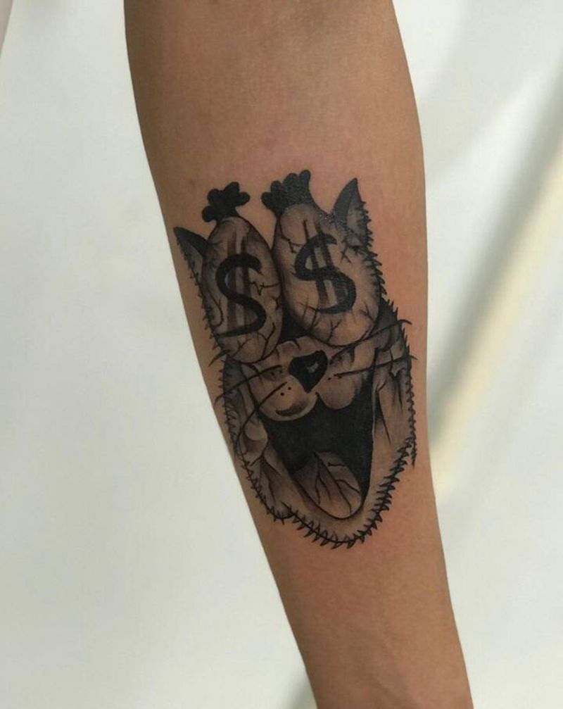 #今日作品更新# 汤姆猫纹身图片_手部New School纹身图案