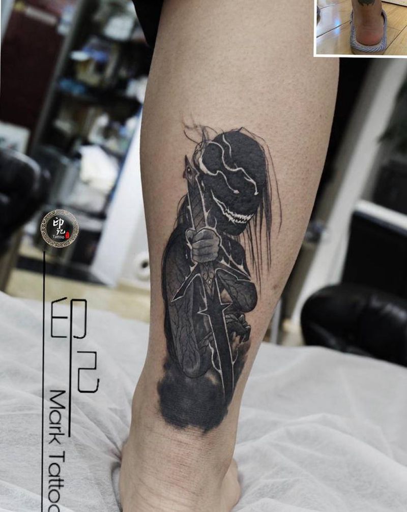 遮盖纹身图片_腿部纹身图案