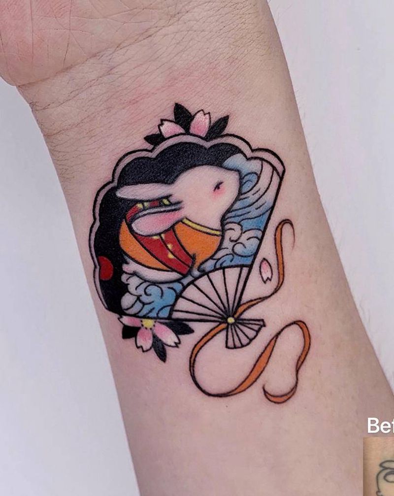 修改兔子纹身图片_手臂New School纹身图案