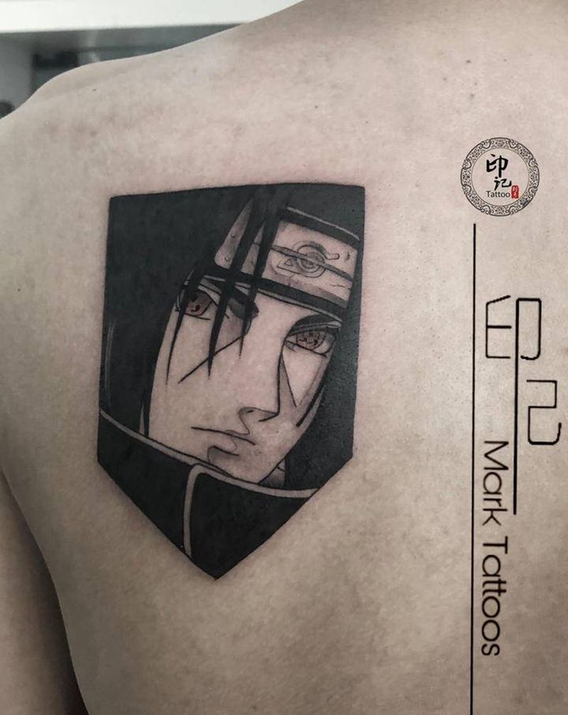 宇智波鼬纹身图片_背部Old SchoolNew School纹身图案